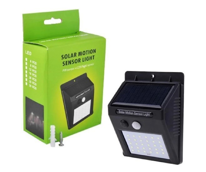 Ліхтар Solar Powered 30 Led Wall Light на сонячній панелі з датчиком руху (551155) large popup