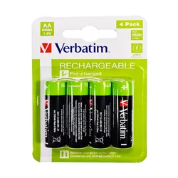 Аккумулятор AA Verbatim 2500mAh  NiMH , 1шт (блистер по 4шт) HR6, предзаряженный