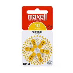 Батарейка Maxell PR536 (Type10) 1,45V, 1штука (блістер по 6шт) для слухових апаратів